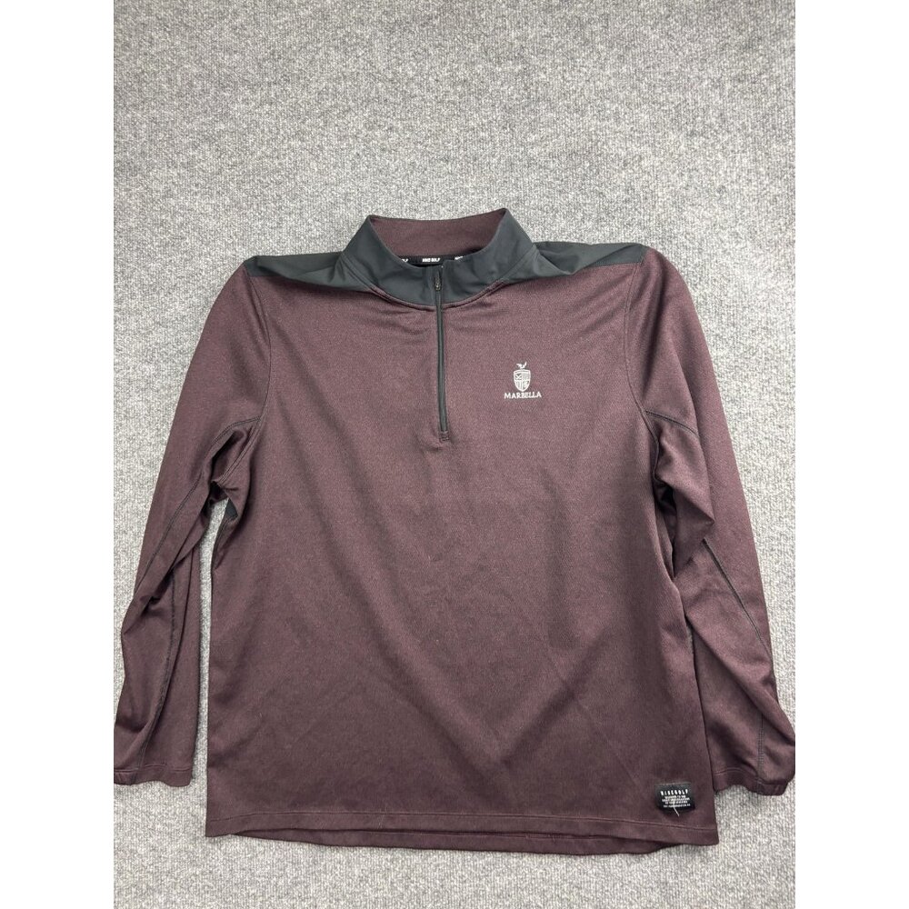 Nike Golf Dri-FIT Pullover Mens XL Red 1/4 Zip Marbella Long Sleeve Shirt